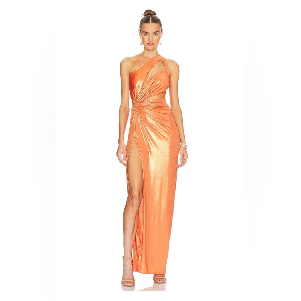 J. Angelique Mahala Metallic Orange Dress size SMALL